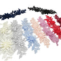 2PCS Multi Color Polyester Embroidery Sew on Dress Lace Applique Flower Patch Dancing Garment Accessories