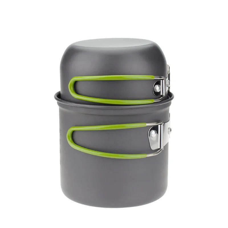 Hot Sale Portable Aluminium Alloy Light Weight Outdoor Picnic Hiking Pot Bowl Camping Cookware Set for Single Person