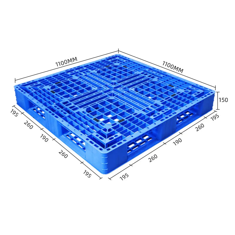 Heavy-Duty 1100*1100*150MM Single Side 4-Way Entry Industrial Six-Runner Warehouse Use Stackable Large Slip Sheet for Logistics