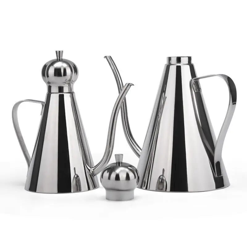 Restaurant High-quality Stainless Steel Cone Oil Pot Leak-proof Kitchen Household Soy Sauce Pot Small Vinegar Pot Oiler