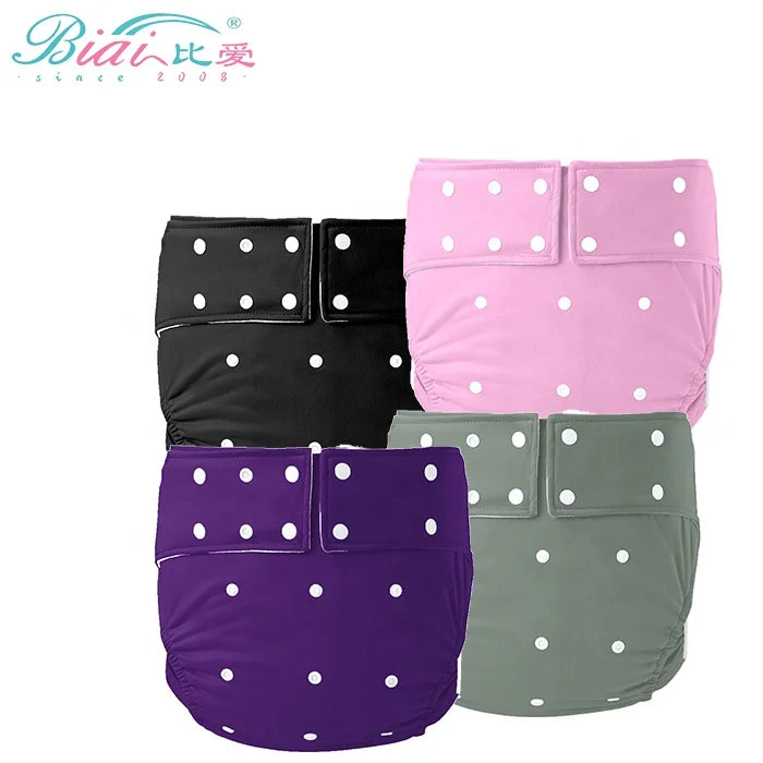 L Size  Adult Washable Cloth Diaper Suede Lining Adjustable Reusable Double Leakproof Diaper Pants Summer Cold Cloth Lining
