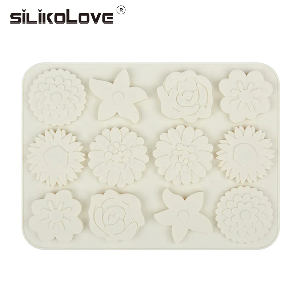 SILIKOLOVE Little Flower Multi Shape Silicone Mold Cake Decoration Tools Art Chocolate Baking Tools
