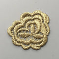 New Style Gold Custom Flower Pattern 3D Water-soluble Embroidered Fabric Lace Sew-On Applique Environmentally Friendly Hat