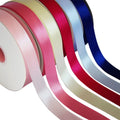 Factory Large Stock Wholesale 100 Yards Satin Rose Ribbon 196 Solid Colors Smooth Satin  Widths Wedding Ribbon Spool