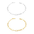 FUAMAY 925 Sterling Silver Women Bracelets Basic Chain Bracelets Simple Minimalist Paper Clip Bangle Y2k