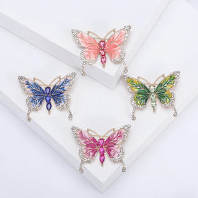 Fashion Insect Brooch Jewelry Enamel Butterfly Pins Brooches for Women Gifts Rhinestone Animal Brooch Pin (KBL143)