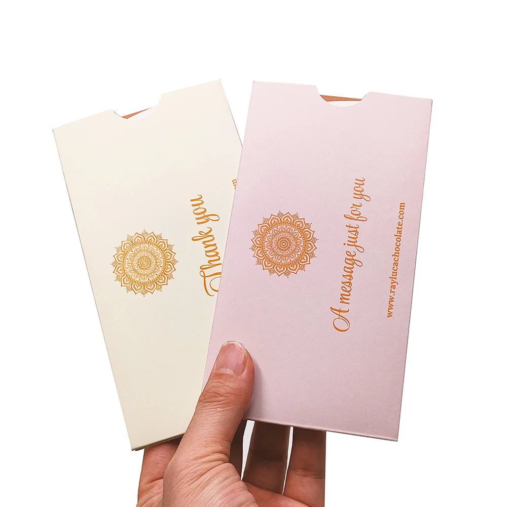 Custom Luxury Recycled Cardboard Envelopes with Gold Foil Logo Offset Printed Hotel Key Card Premium Embossed