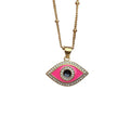 Fashion Marquise Evil Eye Pendant Necklace Female Zircon Drip Oil Gold Plated Jewelry Choker for Women