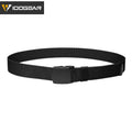 IDOGEAR Tactical Belt Nylon Black 1.5" Lightweight No Metal with POM Buckle Tail Clip EDC Belt Mens Belt