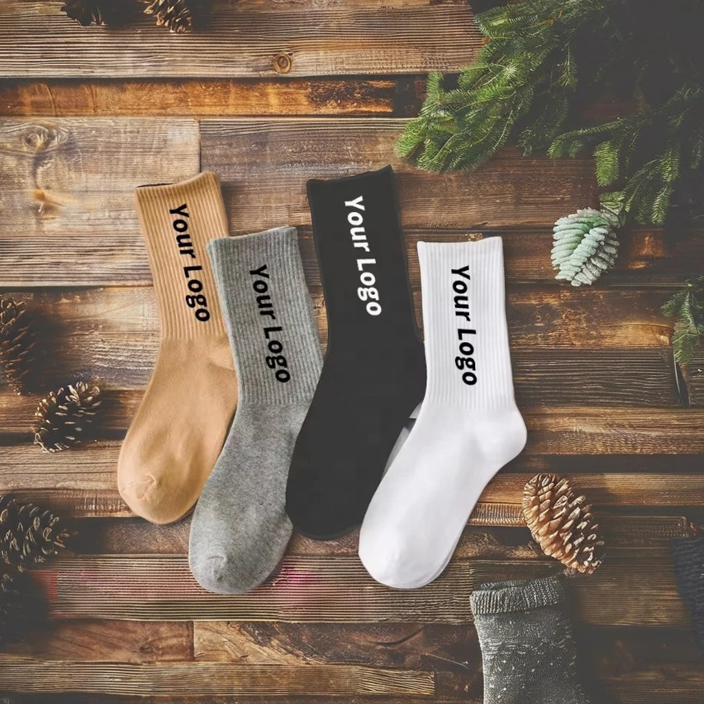 OEM Wholesale Jacquard Athletic Unisex Cotton Calcetines De Hombre Custom Body Bottom Casual for Men Women Woven Technique