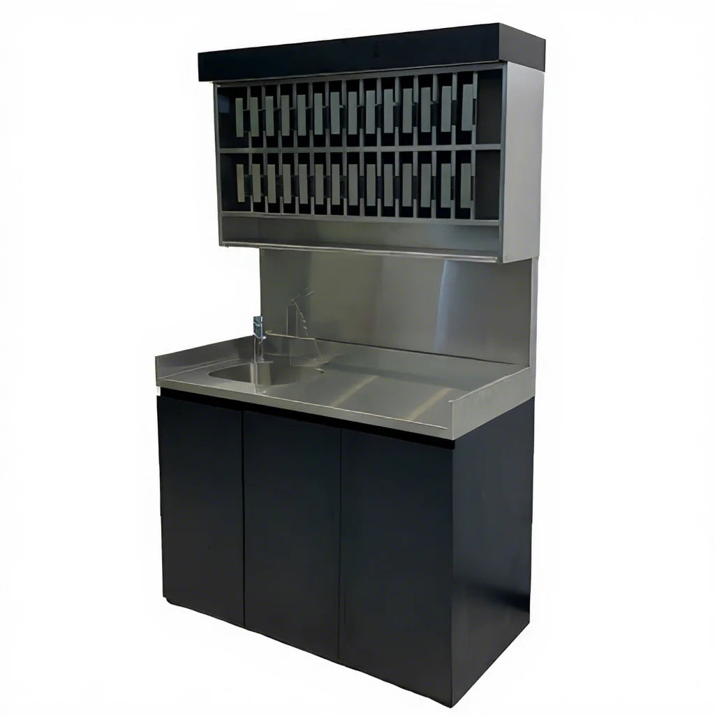 Nail Salon Furniture White Customized Wooden & Stainless Steel Eco-Friendly Durable Dyeing Display Sink Stand Display Cabinet