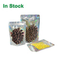 Clear Front Laser Hologram Stand up Holographic Mylar Resealable Ziplock Bag Packaging
