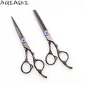 Hair Cutting Scissors 5.5'' 6" AQIABI Japan Steel Hair Scissors Thinning Shears Hairdressing Scissors Black Plum Handle A9002
