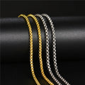 New Style Golden Stainless Steel Box Chain square Pearl Necklace Stainless Steel Flower Basket Chain Steel Necklace Wholesale