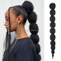 20inch Lantern Bubble Kinky Straight Ponytail Afro Marley Braids Drawstring Ponytail Extension
