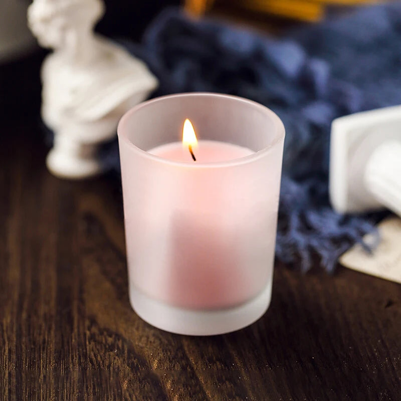 Luxury Frosted Clear White Amer Black Soy Wax Container in Bulk 120ml 250ml Glass Gift Jars for Candle Making