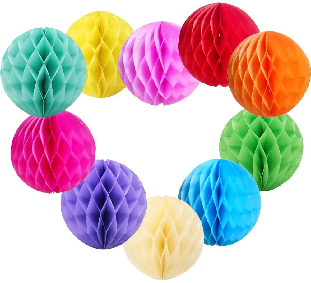 Wholesale Retail 25cm 10inch Colorful Honeycomb Ball Party Decoration Round Tissue Paper Honeycomb Ball Party Decoration