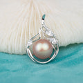 P060703 DIY 8-12mm Natural Freshwater Pearl Pendant Accessory 925 Sterling Silver Engagement Jewelry Necklace for Women