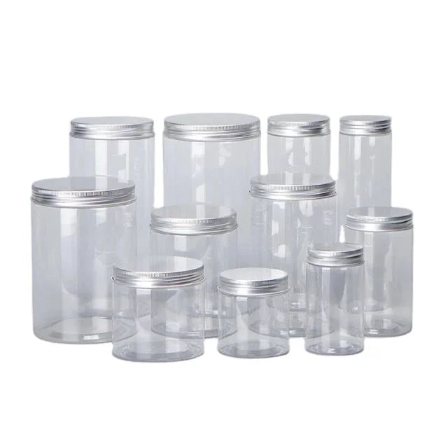 20g 30g 50g 100g 120g 150g 500g 1000g Plastic Jar with Lids Screw Tin Clear Container Empty Cosmetic Cream Powder Pot Makeup Box
