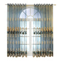 Luxurious European Style Embroidered Sheer Curtain Grommet Ready Made Embroidery Tulle Voile Curtains for Living Room