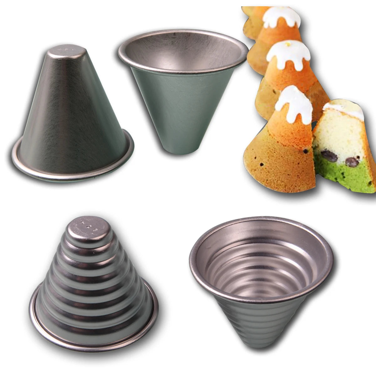 H26 ~ 29 Conical Pudding Cake Cup Mousse Jelly Mold 7 ~ 9cm Aluminum Anode Baking Appliance Processing and Customization