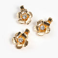 New Shape Alloy Fashion Style Silver Gold Flower Crystal Clip Set Metal Hairpin Hairgrips for Girls