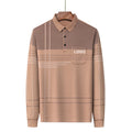 Custom Logo Middle-aged Long Sleeve Polo Shirt High Quality Men's Business T-Shirt Mens Tops Work Polo T Shirt With Pocket