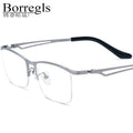 Borregls Titanium Glasses Frame Men 2025 New Lightweight Designer Square Eyeglasses Half-Rim Semi-Rimless Optical Eyewear 185769