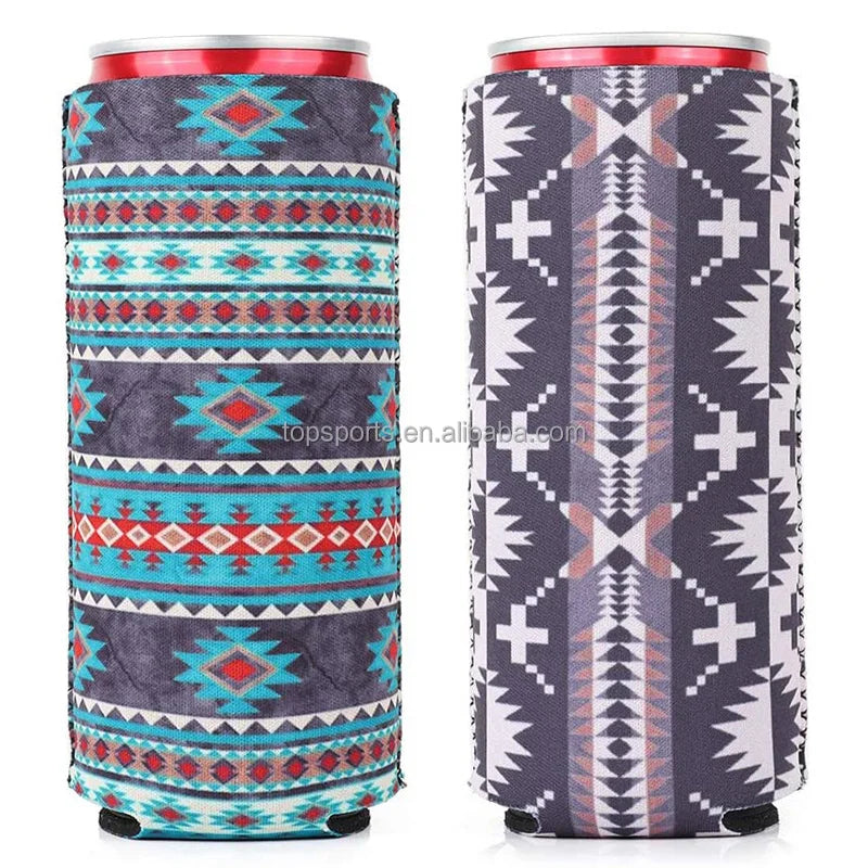 Custom Sublimation Printing Neoprene Cooler Bag Universal 12 oz Skinny Can Cooler