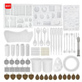 129 Pcs DIY Jewelry Making Tools Silicone Crystal Gem Pendant Molds Set Kit Resina Epoxi Epoxy Resin Casting Mold for Cake Tools