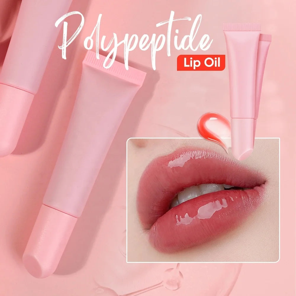 Custom Your Logo Moisturizing Polypeptide Lip Oil Private Label Girly Lip Gloss Natural Butter Fruit Flavor Vegan Glossy Mineral