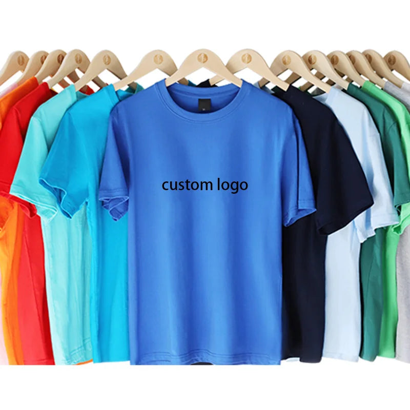 Wholesale Cheap 180gsm 100% Cotton Casual Plain Blank Men's T-shirt Custom Logo Printed Men Cotton T Shirts