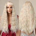 Factory Direct Light Blonde Platinum Curly Headband Synthetic Wigs Long Natural Hairband Wig Deep Wave Bohemian False Hair