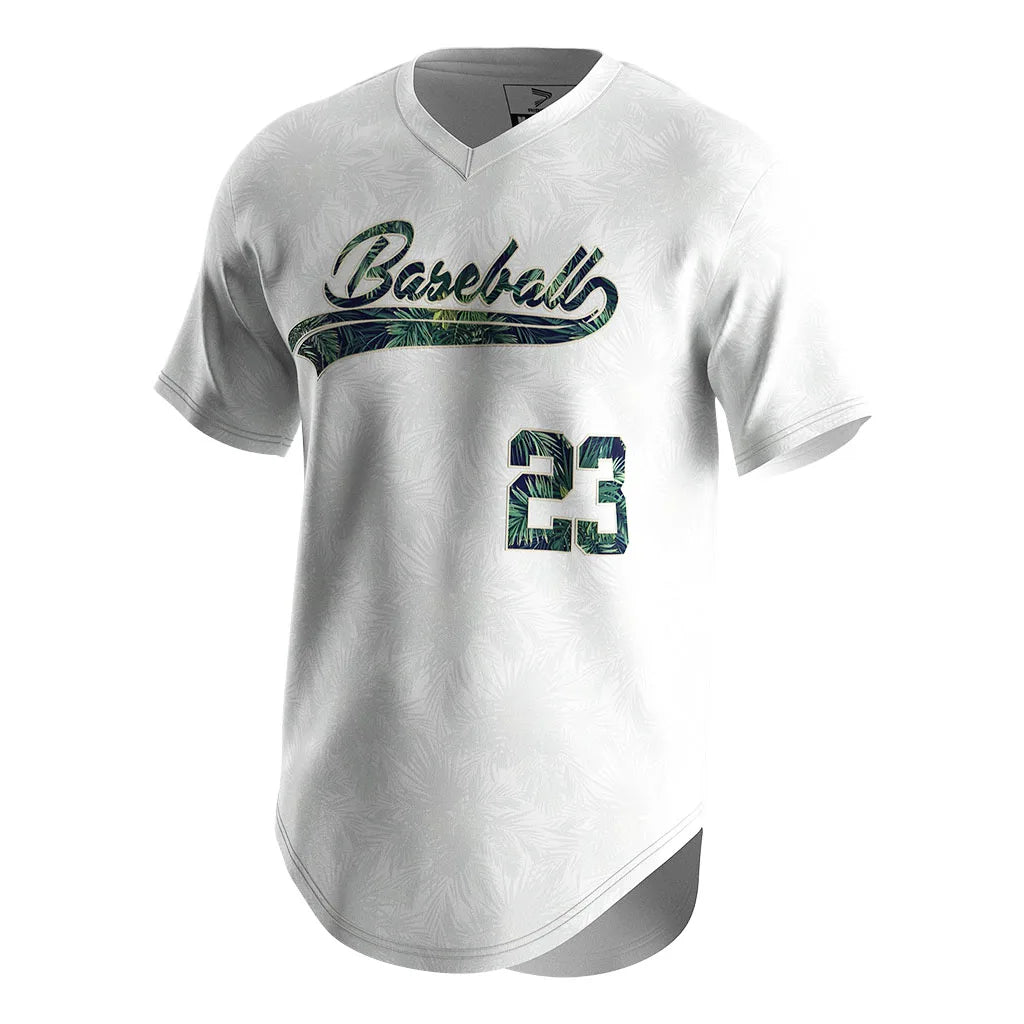 Newest V Neck Embroidery Street Culture White 100% Polyester v Neck Solid Baseball Sports Custom Jersey Uniform T Shirt Baseball