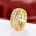 CAOSHI Wholesale Women's Luxury Wedding Rings Gorgeous Full Paved Cubic Zirconia Gold Plated Finger Band Rings for Women Jewelry