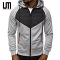 Custom Logo Trends Products Men Autumn Spring Patchwork Color Casual Zipper Jacket Hoodies Coats Sweatshirts