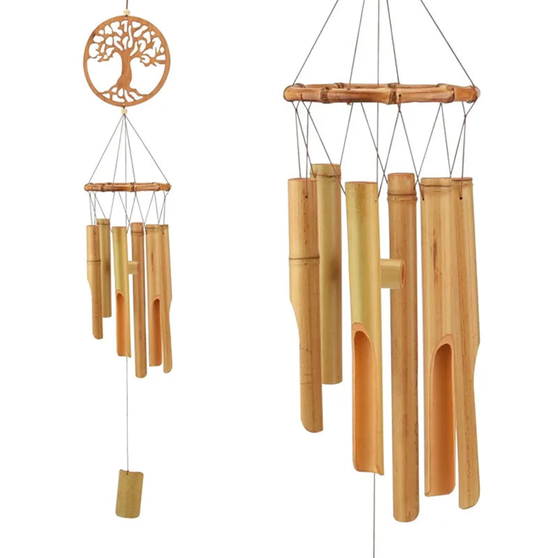 Tree of Life Sound Healing Outside Garden Patio Natural Decor Music Outdoor Wood Memorial Bamboo Wind Bell Chimes Gifts