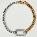 Wholesale Luxury Korean Stainless Steel 18k Gold Plated Zircon Beads Paved Non Tarnish Chain Bracelet Bangle Jewelry for Women