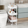 Metal Storage Cart With 4 Wheels Kitchen Corner Narrow Storage Rack 3 Tier Rolling Metal Cart Narrow Slit Storage Cart