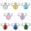 Wholesale Gemstone Fine Jewellery Pear Shape Ring 925 Solid Sterling Silver Ring