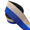 Customized Blue Gold Shiny Glitter Elastic Folded Band Webbing Tape for Underwear Pants