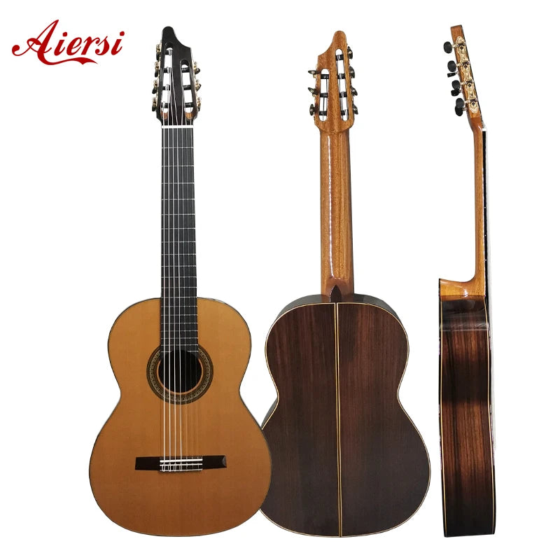 Aiersi New Arrivals 7 Strings Guitar Solid Wood Classical Guitar Handmade