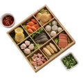 Bamboo Wooden Multi Compartment Hotpot Serving Tray Tray Bamboo Nine-grid Wood Tableware Snack Plate