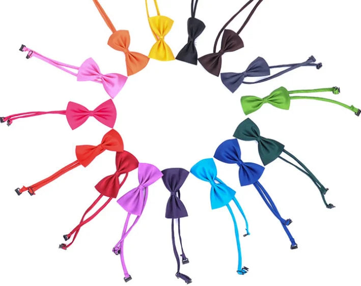 Wholesale Dog Bow Tie 20 Colors Plain Bow Tie Collar for Pets and Dogs Collar Neck Collar Bow Solid Color