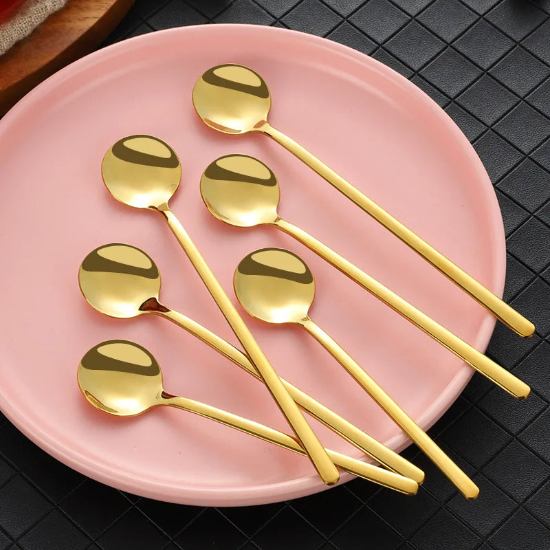 Stainless Steel Long Handle Spoon Coffee Stirring Spoon Dessert Spoon Can Be Customized logo