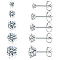 Hypoallergenic Cubic Zirconia Earrings 316L Stainless Steel  Titanium Stud Earrings Jewelry for Women Brides Wedding Anniversary