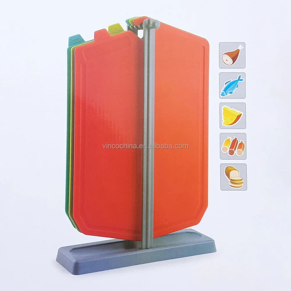 Food Grade 3 Pieces Hanging Chopping Board Set with Base Classification Cutting Board