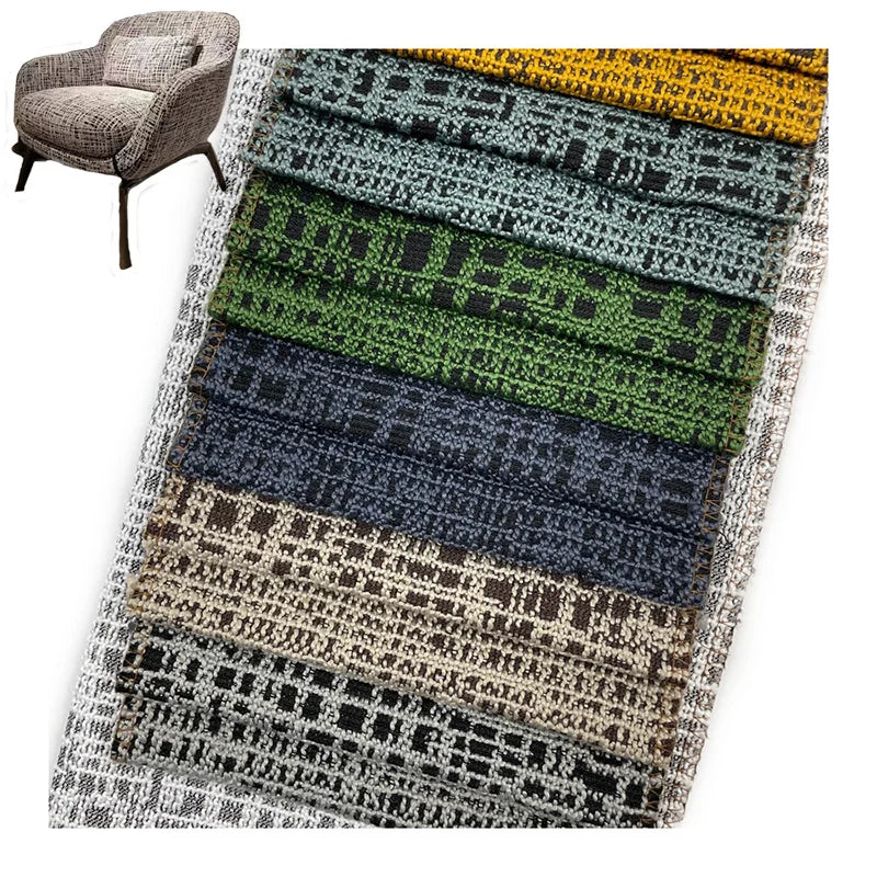 Best Quality Printed Knitted 100% Polyester Faux Linen Look Heavyweight Sofa Fabric with Dot Pattern for Home Upholstery Car Use
