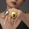 High Polished Large Glossy Smooth Surface Casting Ring Stainless Steel 18K Gold PVD Plated Color Retention for Women