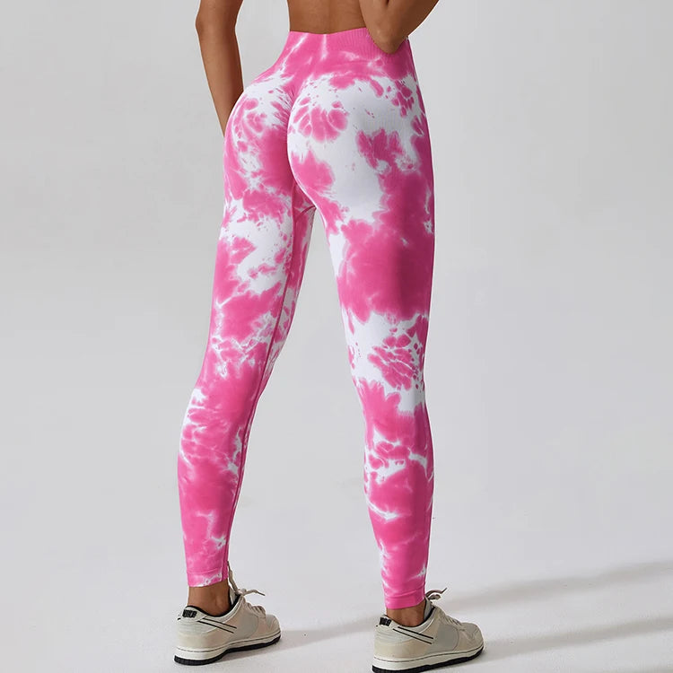 New Arrivals High Waisted Leggings Scrunch Butt Custom logo Gym Tie Dye Leggings for Women
